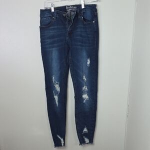 Josieber Women's Distressed Indigo Skinny Jeans